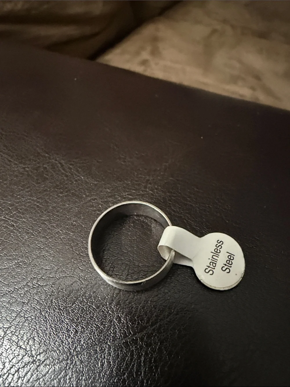 NWT Brushed Stainless Steel Band Ring - Silver Size 7